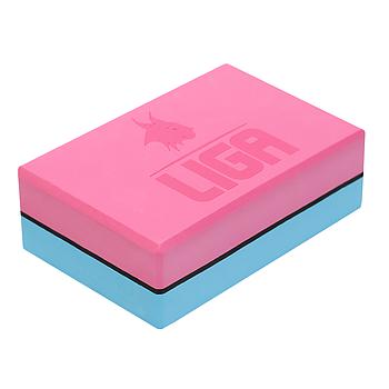 Τουβλάκι Yoga δίχρωμο (Two-color Yoga block) (γαλάζιο/ροζ) LIGASPORT*