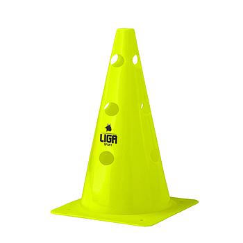 HOLE CONE (ΚΩΝΟΣ ΜΕ ΤΡΥΠΕΣ 30cm) - YELLOW FLUO LIGASPORT