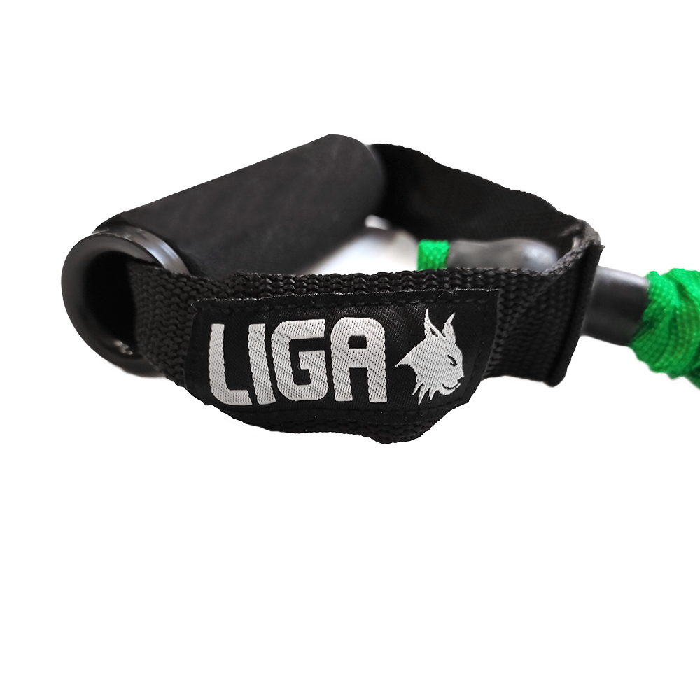 Λάστιχο αντίστασης με λαβές και κάλυμμα από ύφασμα  (tube band - fabric cover)(Επίπεδο αντίστασης 13,6 κιλά-πρασινο) LIGASPORT*