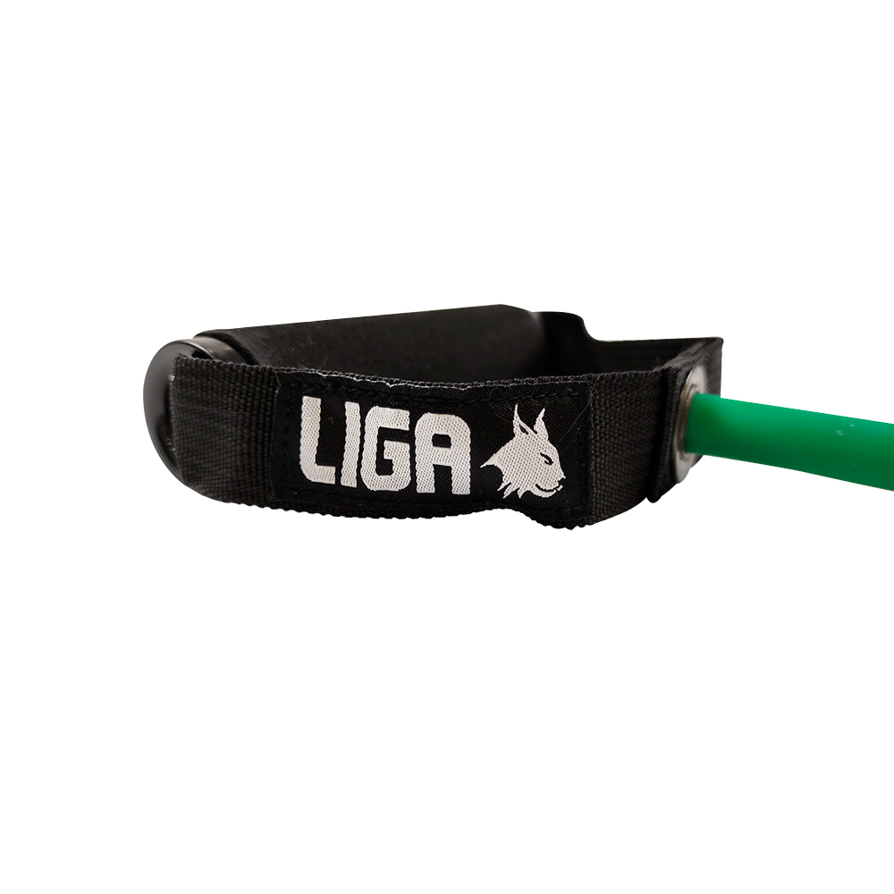 Λάστιχο αντίστασης με λαβές (tube band)(Επίπεδο αντίστασης 13,6 κιλά-πρασινο) LIGASPORT*