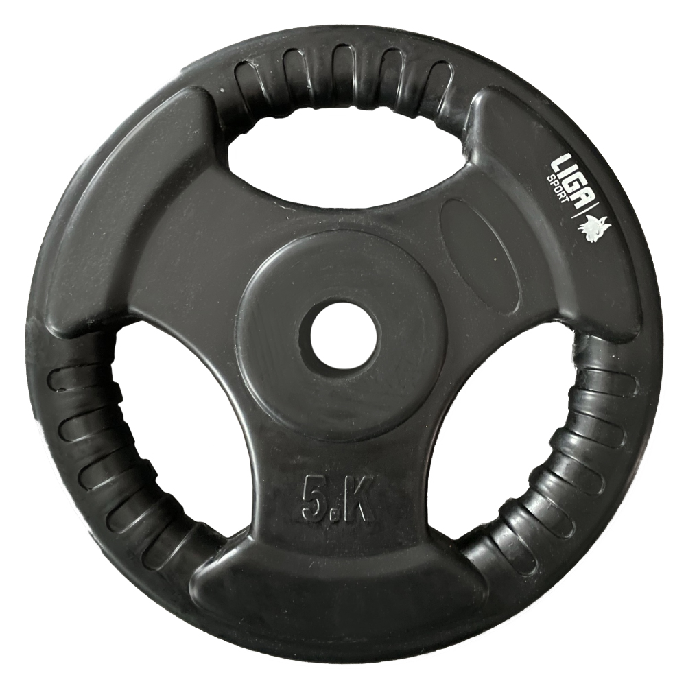 RUBBER WEIGHT LIFTING PLATE 5kg (Φ28) LIGASPORT