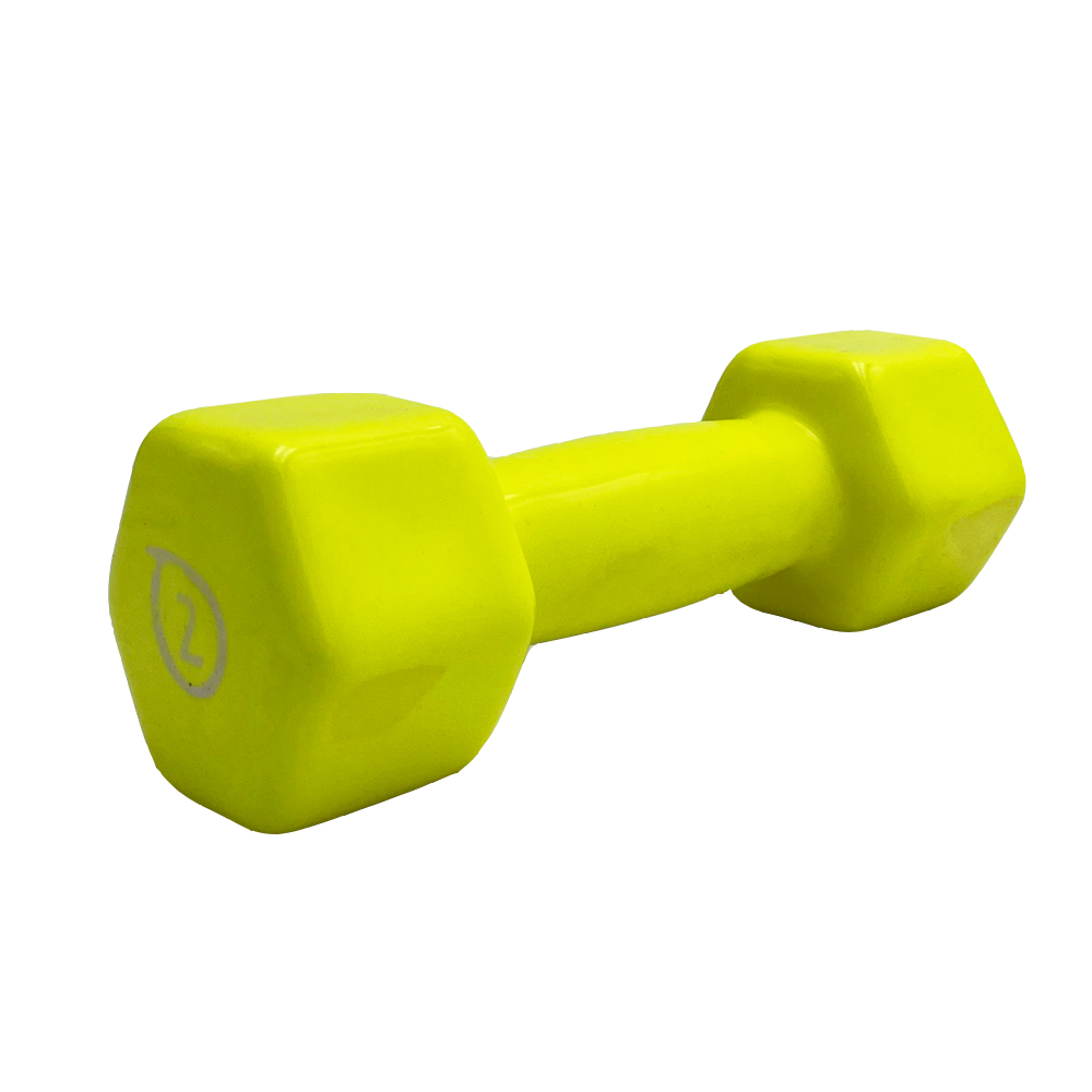 VINYL DUMBBELL ΑΛΤΗΡΑΣ ΒΙΝΥΛΙΟΥ 2kg (NEON YELLOW) LIGASPORT