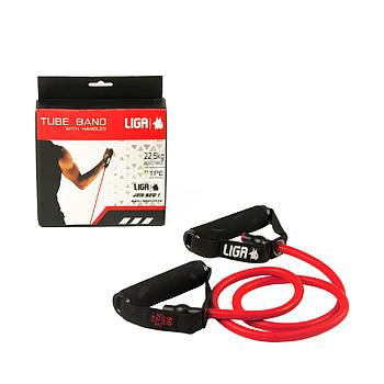Λάστιχο αντίστασης με λαβές (tube band)(Επίπεδο αντίστασης 22,5 κιλά-κοκκινο) LIGASPORT*